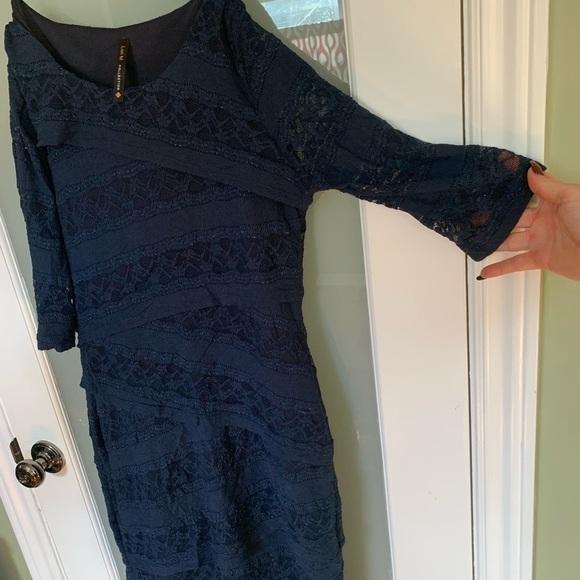 Lori Collection Navy Blue Lace Dress - Medium - Picture 4 of 4